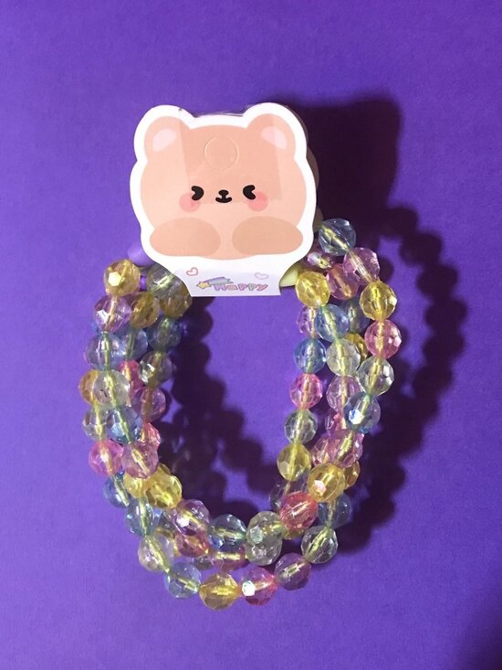 Hand Crafted Jewelry - Sugar Crystal Set of 4 Handmade Beaded Bracelets - Stackable Jewelry